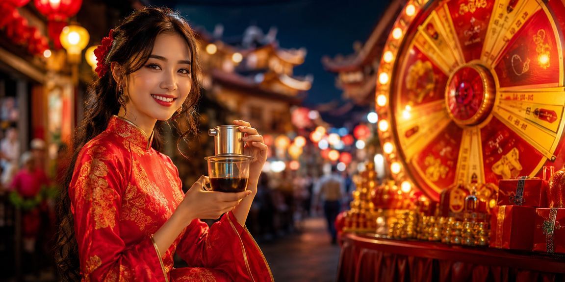 Không gian cà phê Huế yên bình nơi người dùng theo dõi kết quả xổ số miền Trung