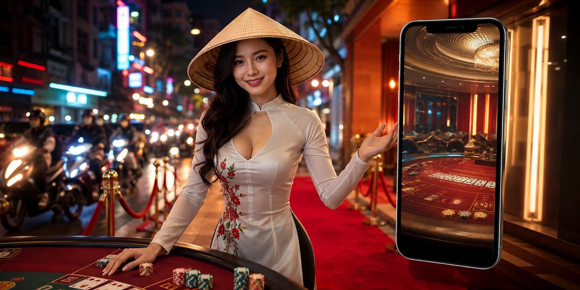 Sảnh casino trực tuyến tại ssmb với bàn Baccarat và Rồng Hổ